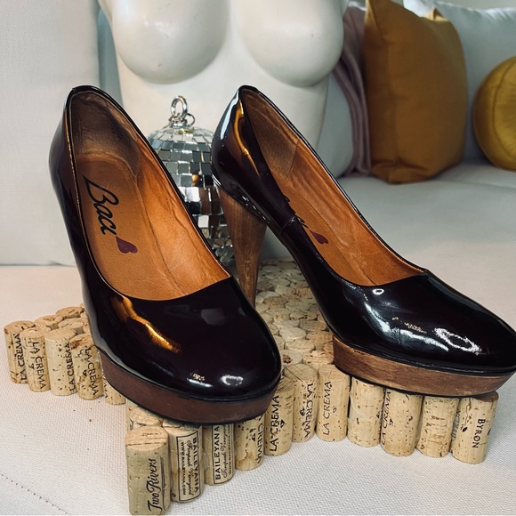 baci Shoes - BACI | Patent Leather | Stiletto Heels | Platform | STYLE:LUCKY | Maroon | 9M